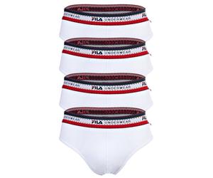 FILA Herren Slip, Multipack - Briefs, Logobund, Cotton Stretch, einfarbig Weiß 2XL 8er Pack (2x4P)