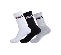 FILA Unisex Socken 3 Paar - Tennissocken, Crew Socks, Frottee, Sport, Logo 35-46 39-42 Mehrfarbig