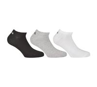 Socken FILA "UNISEX INVISIBLE PLAIN SOCKS", Damen, Gr. 35-38, weiß (schwarz, grau, weiß), Baumwolle, Elasthan, Polyester, bedruckt, unifarben mit Farbeinsatz, elastisch, Socken Socken, mit eingestrick