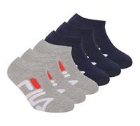 FILA Kinder Socken, 6er Pack - Invisible Sneakers, Logo, einfarbig 23-26 Blau/Grau