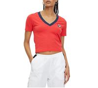 FILA Ludhiana V-neck Tee True Red Größe: M | Sportshirts Outlet | Damen | Rot
