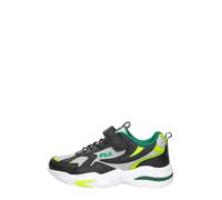 FILA MADRUN Velcro Kids Sneaker, Black-Acid Lime, 34 EU