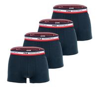 FILA Herren Boxer Shorts, 4er Pack - Logobund, Cotton Stretch, einfarbig Blau M