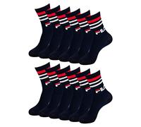FILA Men Women Tennissocken Vintage Sportsocken Crewsocks Calze 6 Paar, Farbe:Blau, Artikel:-321 navy, Größe:43-46