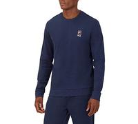 FILA Mens Long Sleeve Crew Neck Lightweight Sweatshirt (Peacoat/Chinese Red, X-Large)