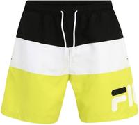 FILA Men's SIMBABWE Blocked Beach Short, Black-Bright White-Evening Primrose, XL
