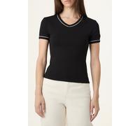 FILA Portello Slim V-neck T-shirt Black Größe: M | Hemden Outlet | Damen | Schwarz