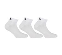 FILA Quarter Socken Unisex, 3 Paar - Kurzsocken, Sport, Logo-Bund, uni, 35-46 35-38 Weiß