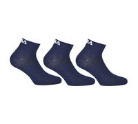 FILA Quarter Socken Unisex, 3 Paar - Kurzsocken, Sport, Logo-Bund, uni, 35-46 Marine 39-42 (6-8 UK)