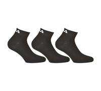 FILA Quarter Socken Unisex, 3 Paar - Kurzsocken, Sport, Logo-Bund, uni, 35-46 Schwarz / 43-46 (9-11 UK) 43-46 Schwarz