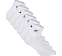 FILA Quarter Socken Unisex, 6 Paar - Kurzsocken, Sport, Logo-Bund, uni, 35-46 EU 39-42 Weiß