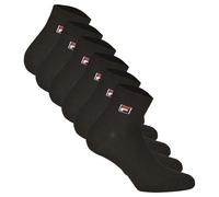 FILA Quarter Socken Unisex, 6 Paar - Kurzsocken, Sport, Logo-Bund, uni, 35-46 Schwarz EU 43-46