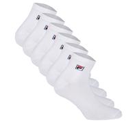FILA Quarter Socken Unisex, 6 Paar - Kurzsocken, Sport, Logo-Bund, uni, 35-46 Weiß EU 39-42