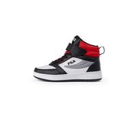 FILA REGA NF mid Velcro Kids Sneaker, White-Black Red, 29 EU