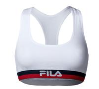 FILA Damen Bustier - Bra, Sport-BH, Racerback, Cotton Stretch, einfarbig, XS-XL Weiß XS