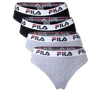 Slip FILA "Slip 4er Pack", Damen, Gr. XS, schwarz (schwarz, grau), Obermaterial: 95% Baumwolle CO. 5% Elasthan EL., Unterhosen Slip (19365463-XS) schwarz, grau