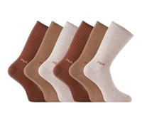 FILA Damen-Socken, Sport, 6 Stück, hohe Socken, Tennis, Braun/Camel/Beige, 39-42