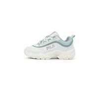 FILA Strada Logo Kids Sneaker, White-Blue Glow-Marshmallow, 31 EU