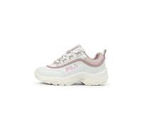 FILA Strada Logo Kids Sneaker, White-Mauve Chalk-Marshmallow, 31 EU