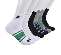FILA Striped Half Cushion Quarter Socks, Green Multi, 10-13