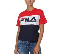 FILA T-Shirt Damen Allison Tee 682125 G06 Black Iris Bright White True Red, Größe:S