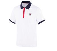 Fila Tennis-Polo Dominic (100% rec. Polyester, klassisch Look) weiss/navy Herren, Größe M