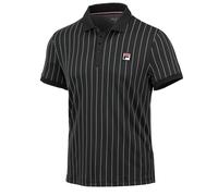 Fila Tennis-Polo Stripes (100% Polyester) schwarz/weiss Herren, Größe L