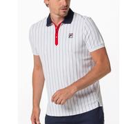 Fila Tennis-Polo Stripes (100% Polyester) weiss/navy/rot Herren, Größe S