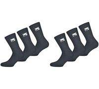 FILA Tennis Socken Herren Damen F9000 Crew 6 Paar Weiss Grau Schwarz, Farbe:weiss 6 Paar, Größe:39-42