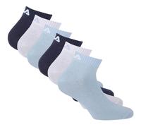 FILA Unisex Quarter Socken, 6er Pack - Kurzsocken, Training, Sport, Logo (2x 3 Paar) 35-38 Bunt