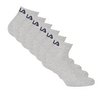 FILA Unisex Quarter Socken, 6er Pack - Kurzsocken, Training, Sport, Logo (2x 3 Paar) Grau 35-38