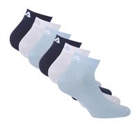 FILA Unisex Quarter Socken, 6er Pack - Kurzsocken, Training, Sport, Logo (2x 3 Paar) Sky 39-42