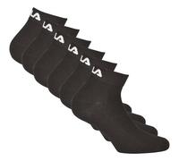 FILA Unisex Quarter Socken, 6er Pack - Kurzsocken, Training, Sport, Logo (2x 3 Paar) 39-42 Schwarz
