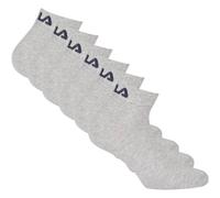 FILA Unisex Quarter Socken, 6er Pack - Kurzsocken, Training, Sport, Logo (2x 3 Paar) 43-46 Grau