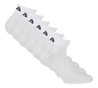 FILA Unisex Quarter Socken, 6er Pack - Kurzsocken, Training, Sport, Logo (2x 3 Paar) 43-46 Weiß