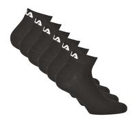 FILA Unisex Quarter Socken, 6er Pack - Kurzsocken, Training, Sport, Logo (2x 3 Paar) Schwarz 39-42