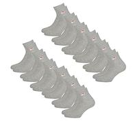 FILA Unisex Quarter Socken Socks Sportsocken Kurzsocken F9303 12 Paar, Größe:43-46, Artikel:-400 grey
