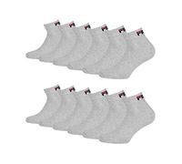 FILA Unisex Quarter Socken Sportsocken Kurzsocken F9300 6 Paar, Größe:39-42, Artikel:-400 grey