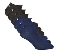 FILA Unisex Sneaker Socken, 6er Pack - Invisible, kurze Socken, Logo (2x 3 Paar) Schwarz/Blau 35-38