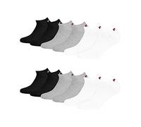 Sneakersocken FILA "UNISEX INVISIBLE PLAIN SOCKS", Damen, Gr. 35-38, weiß (schwarz, grau, weiß), Polyester, Baumwolle, Elasthan, bedruckt, unifarben mit Farbeinsatz, elastisch, Socken, mit eingestrick