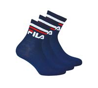 FILA Unisex Socken, 3 Paar Quarter - Kurzsocken, Sport, Logo-Bund, uni 43-46 Blau