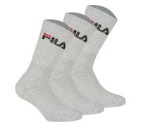 FILA Unisex Socken 3 Paar - Tennissocken, Crew Socks, Frottee, Sport, Logo 35-46 Grau 43-46 (9-11 UK)