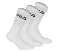 FILA Unisex Socken 3 Paar - Tennissocken, Crew Socks, Frottee, Sport, Logo 35-46 43-46 Weiß