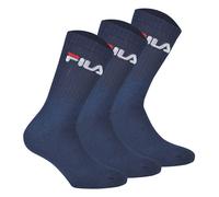 FILA Unisex Socken 3 Paar - Tennissocken, Crew Socks, Frottee, Sport, Logo 35-46 Marine / 35-38 (3-5 UK) 35-38 Blau