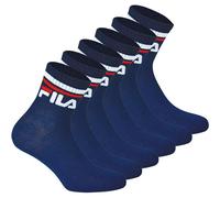 FILA Unisex Socken, 6 Paar Quarter - Kurzsocken, Sport, Logo-Bund, uni 39-42 Blau
