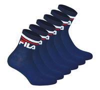 FILA Unisex Socken, 6 Paar Quarter - Kurzsocken, Sport, Logo-Bund, uni 43-46 Blau