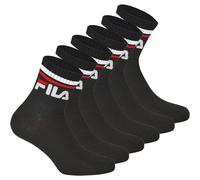 FILA Unisex Socken, 6 Paar Quarter - Kurzsocken, Sport, Logo-Bund, uni 43-46 Schwarz