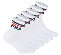 FILA Unisex Socken, 6 Paar Quarter - Kurzsocken, Sport, Logo-Bund, uni 43-46 Weiß