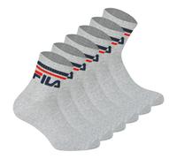 FILA Unisex Socken, 6 Paar Quarter - Kurzsocken, Sport, Logo-Bund, uni Grau 39-42