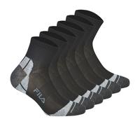 FILA Unisex Socken, 6 Paar - Quarter Multisport, Kurzsocken 39-42 Schwarz